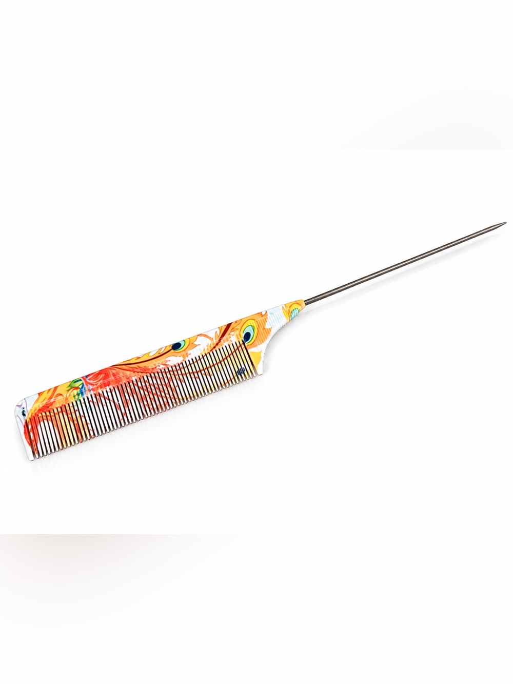 Colorful Hair Comb with Metal Pic Tail